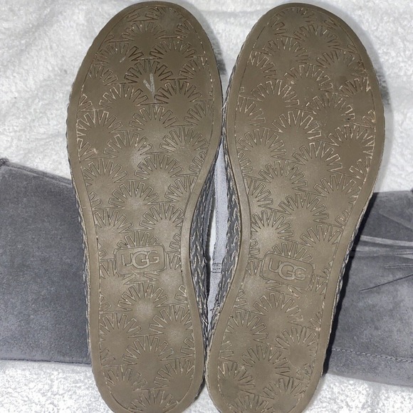 UGG Women’s Emerie Gray Suede Knee High Winter Dress Boots Size 7 - Picture 2 of 12